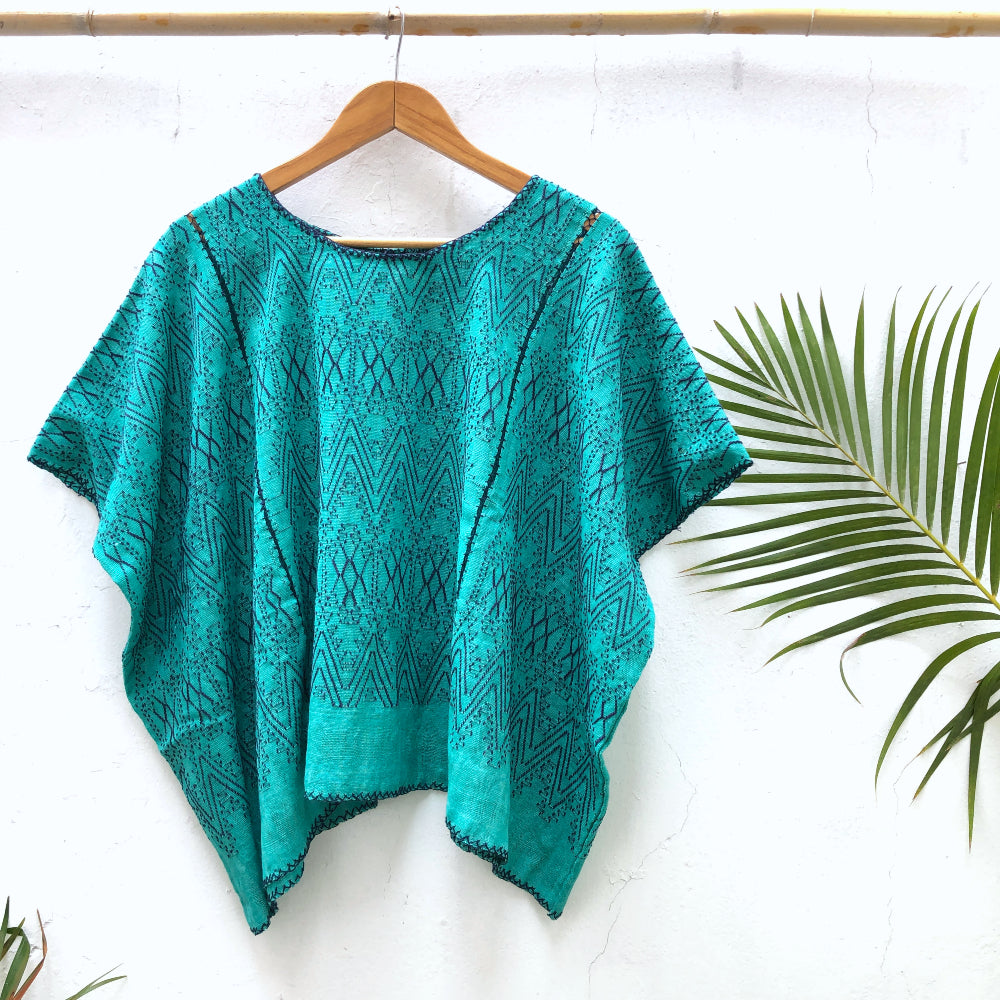 Clouds of Cobán in Turquoise Basil + Indigo (M)