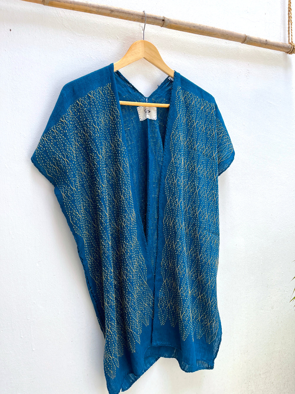 Medium-length Summer Cardigan: Indigo + Chilca