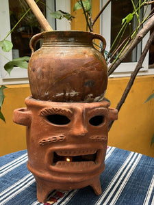 Traditional pottery used for heating and cooking cacao.