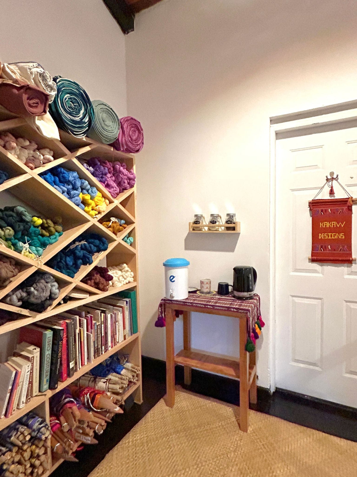There is a coffee and tea station for the guest room.
