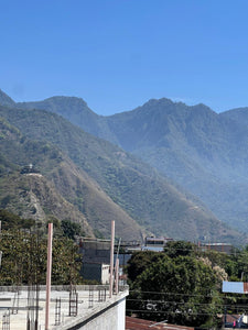 Exterior view of the room, the mountains of San Juan la Laguna can be seen