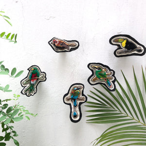  Guatemalan birds emboridered patches 