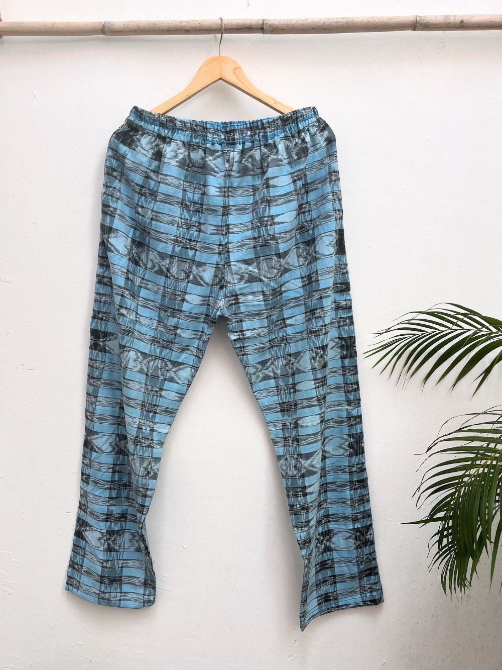 Cozy Corte Pant: Light Blue Ikat (XL)