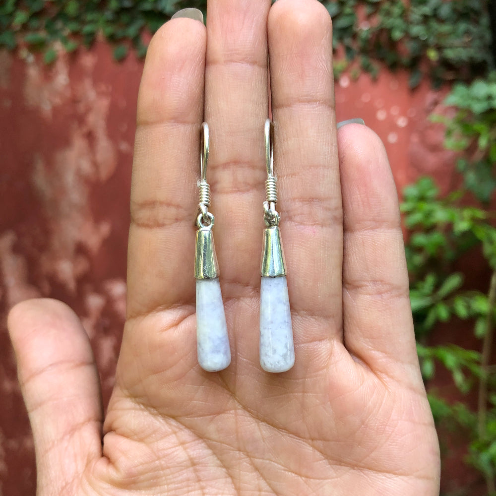 Lilac Jade Water Drop Earrings