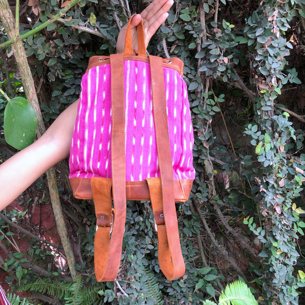 Mini Backpack in Cochineal Bougainvillea