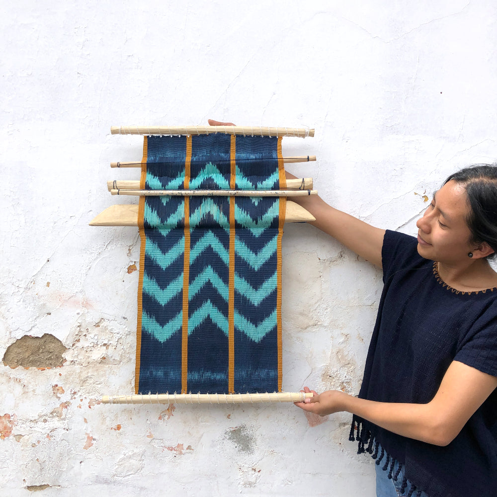 Naturally-dyed Decor Loom: Indigo & Turquoise