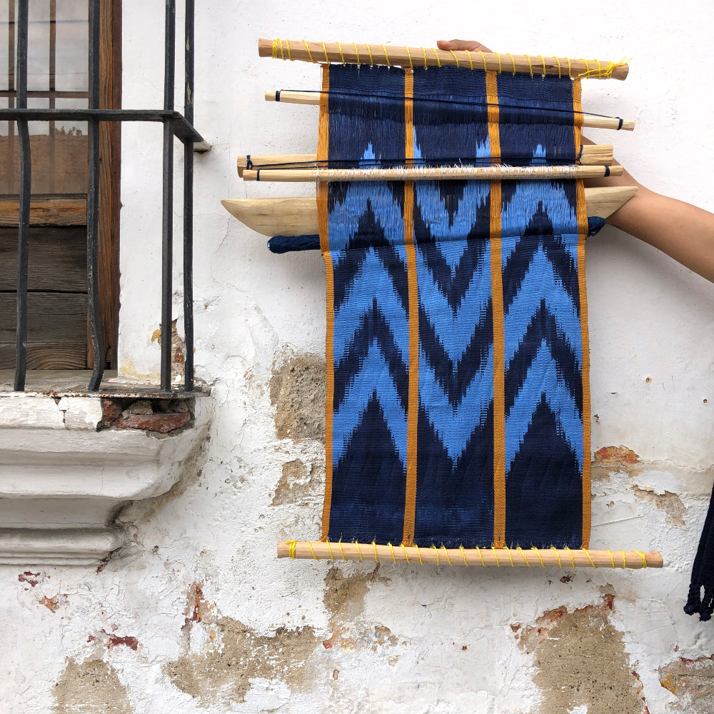Naturally-dyed Decor Loom: Indigo & Light Indigo