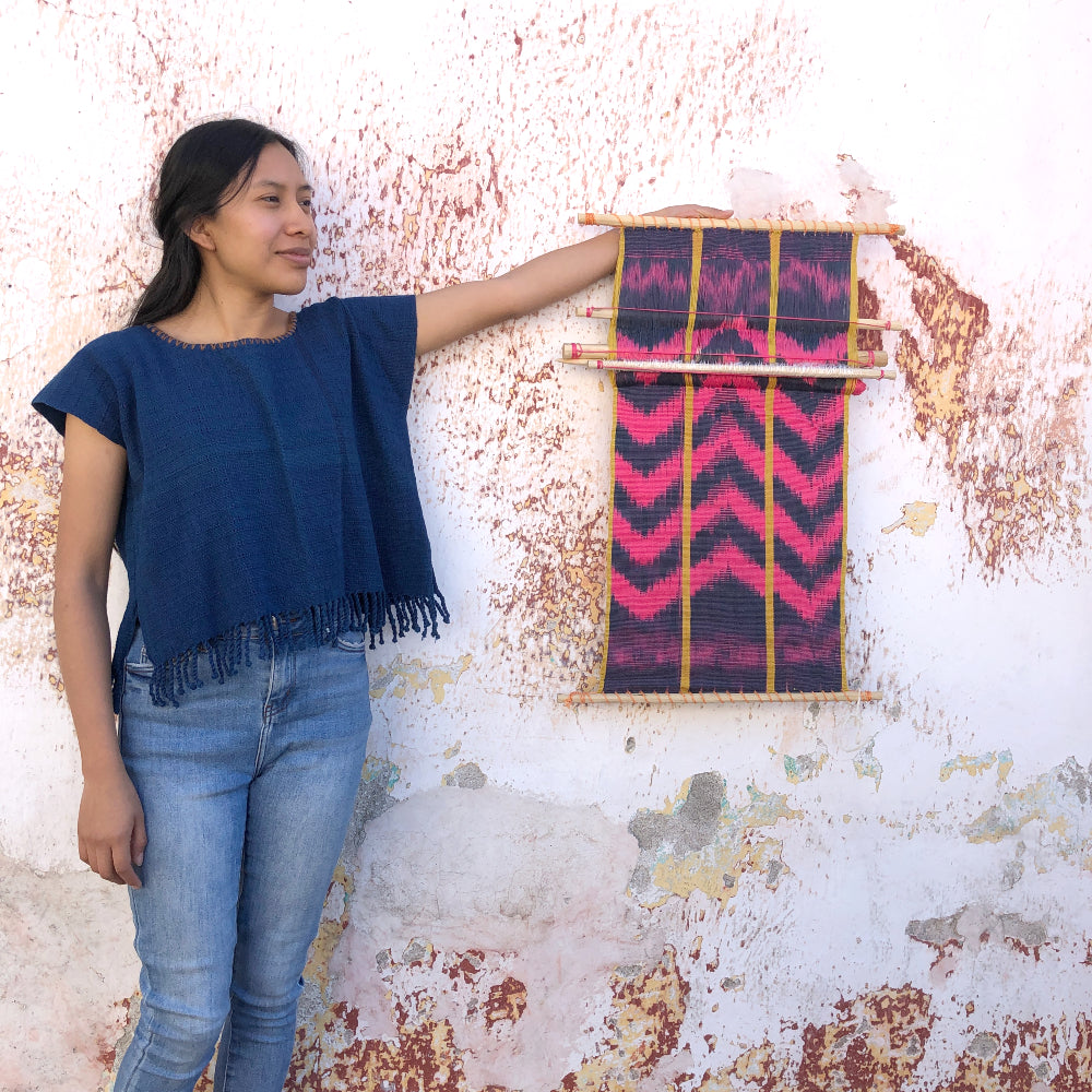 Naturally-dyed Decor Loom: Cochineal & Indigo