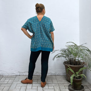 model wearing Picbil Handspun  Blouse large size