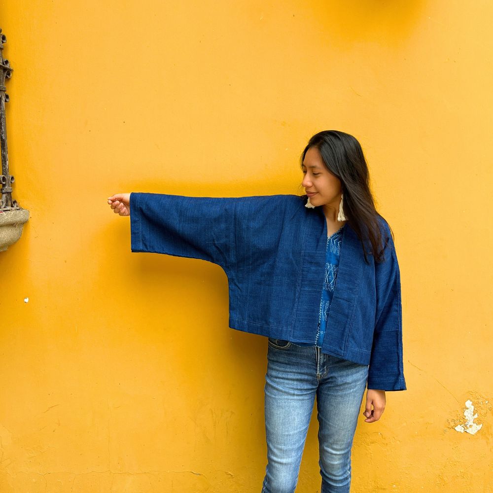 The Aiko Cropped Jacket: Indigo