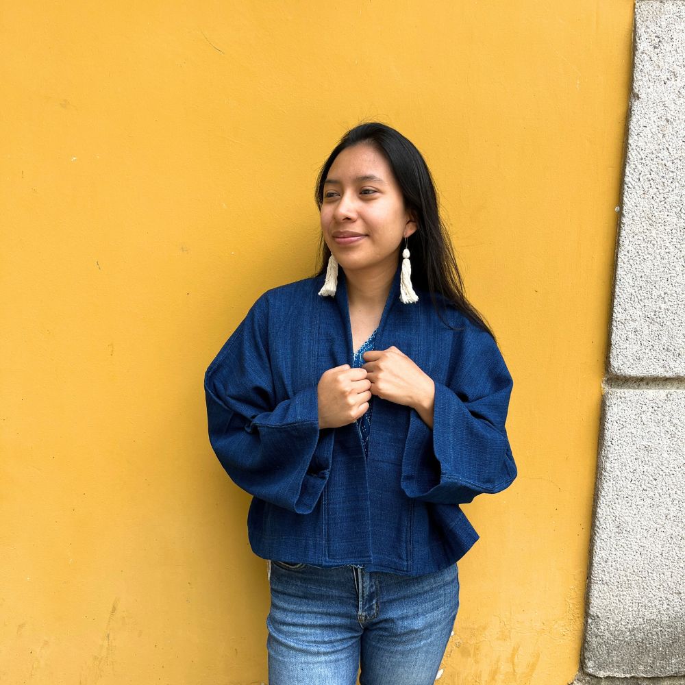 The Aiko Cropped Jacket: Indigo