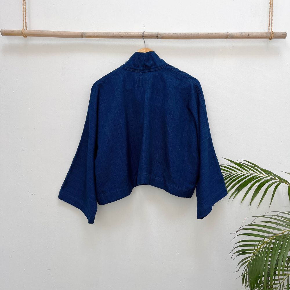 The Aiko Cropped Jacket: Indigo