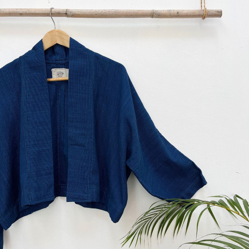 The Aiko Cropped Jacket: Indigo