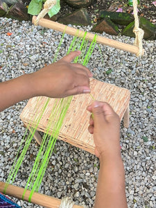 Warp is prepared or weaving a bracelet
