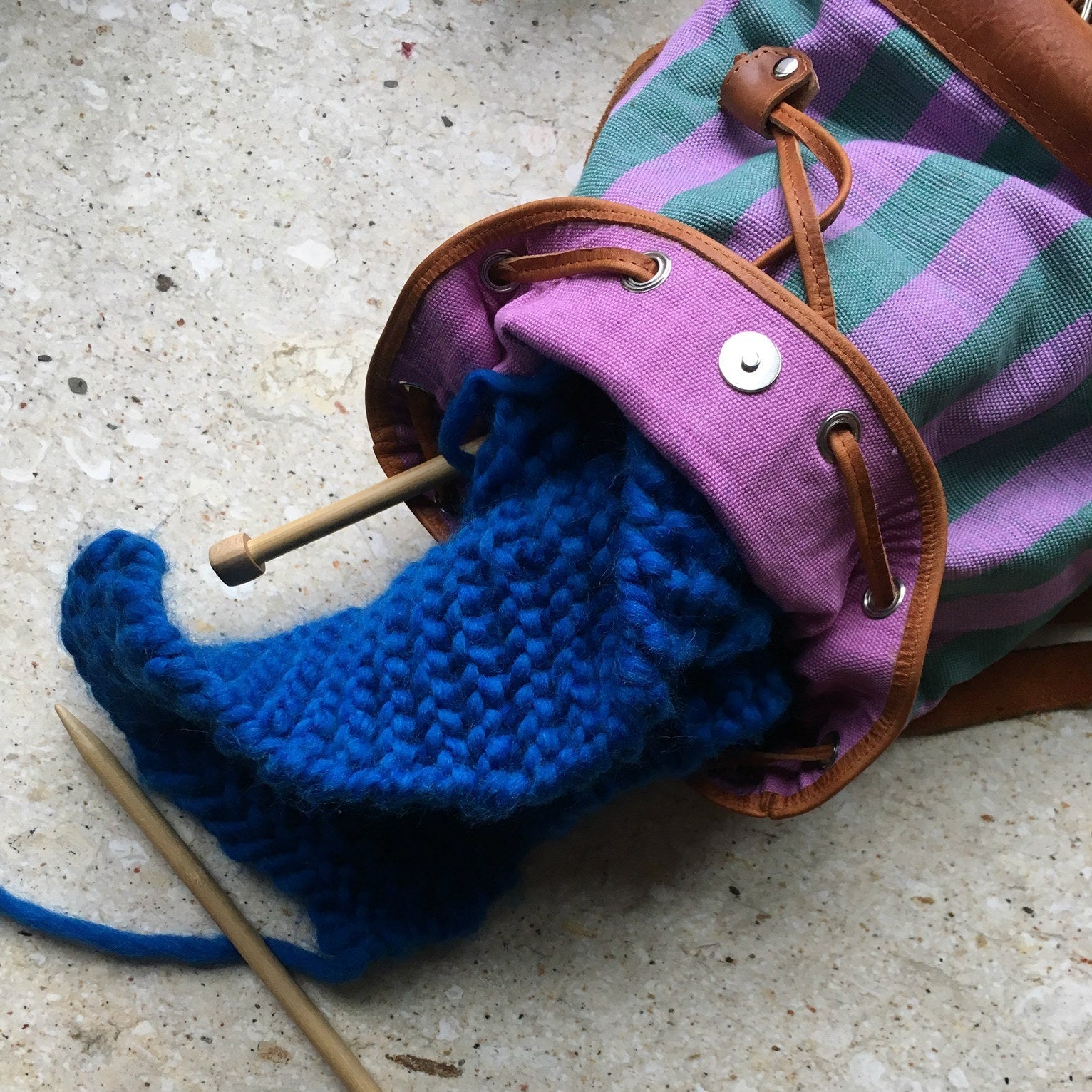 Mini Backpack in Cochineal Bougainvillea 2