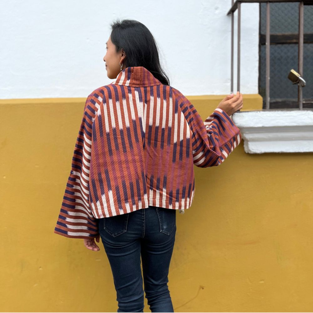 The Aiko Cropped Jacket: Terra Ikat