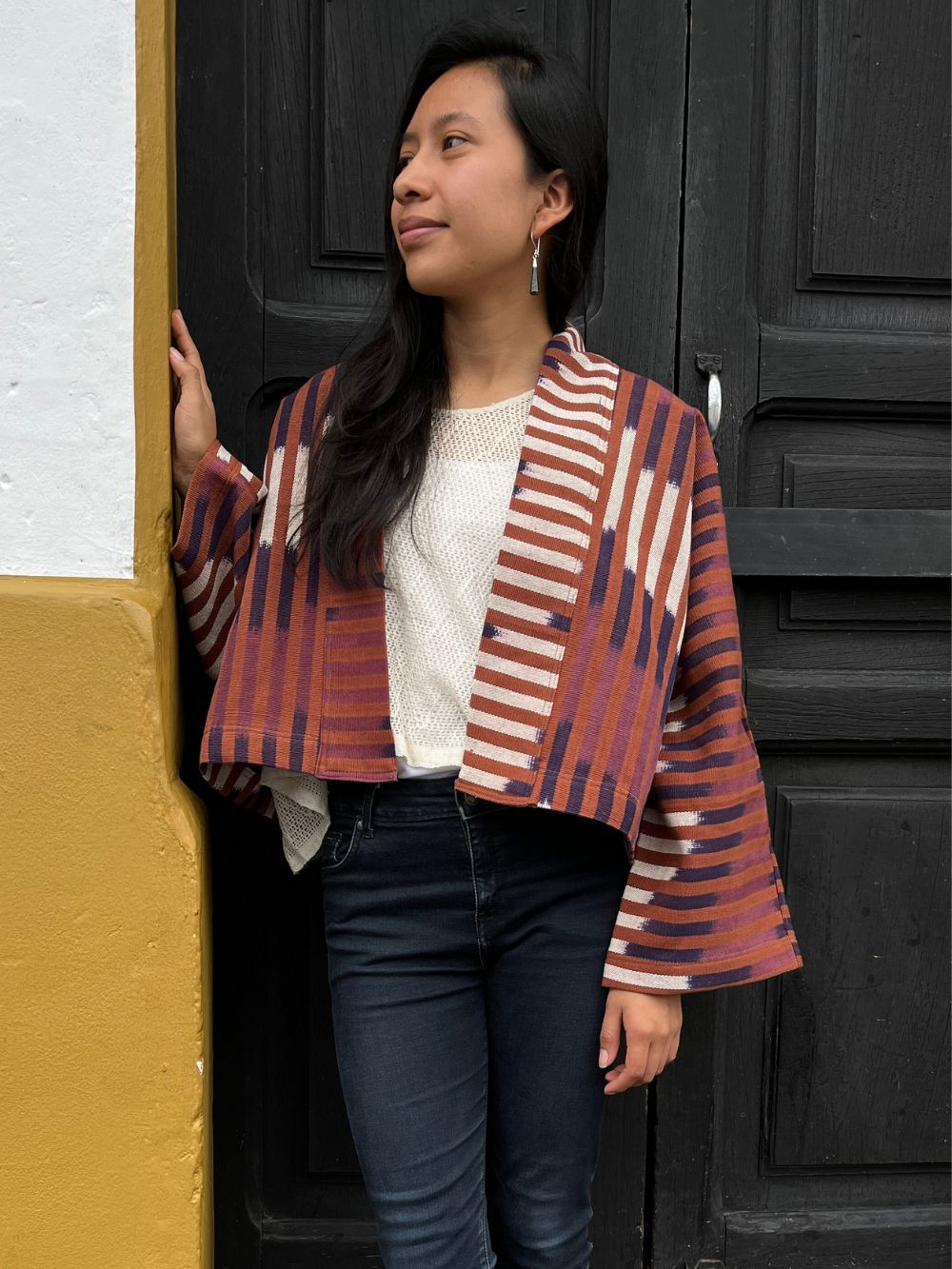 The Aiko Cropped Jacket: Terra Ikat