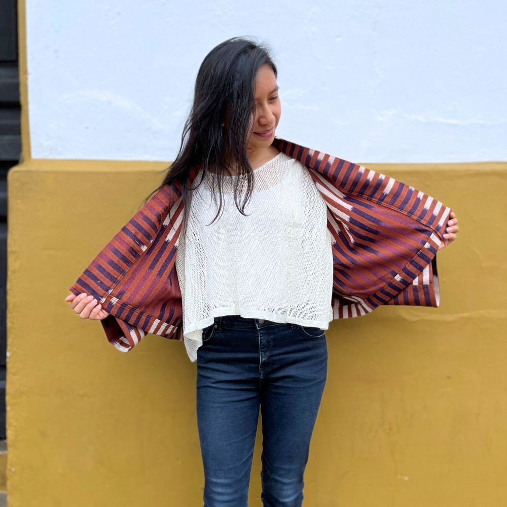 The Aiko Cropped Jacket: Terra Ikat