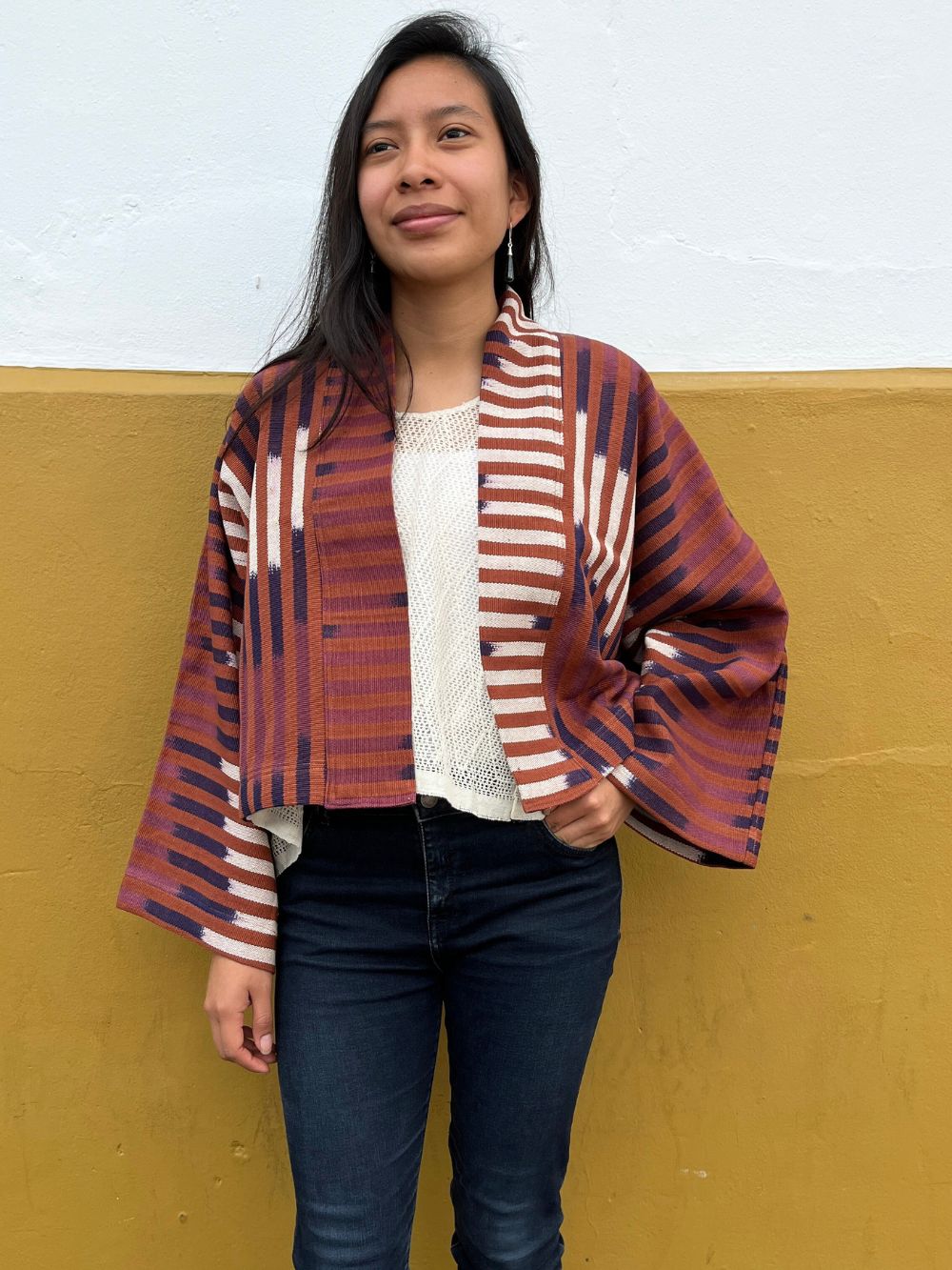 The Aiko Cropped Jacket: Terra Ikat