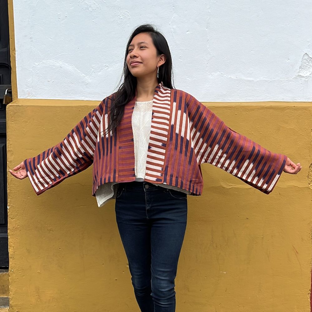 The Aiko Cropped Jacket: Terra Ikat