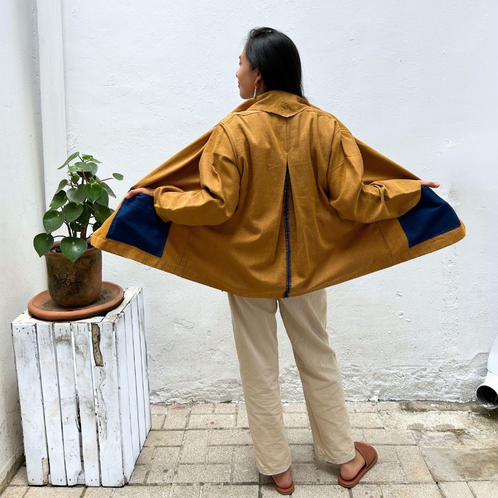 Circular Cardigan: Pericón & Indigo