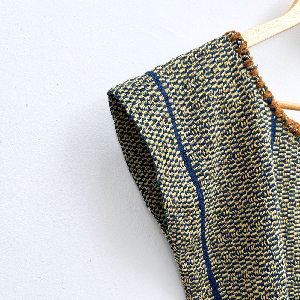 The Lake Top: Cream & Indigo (S)