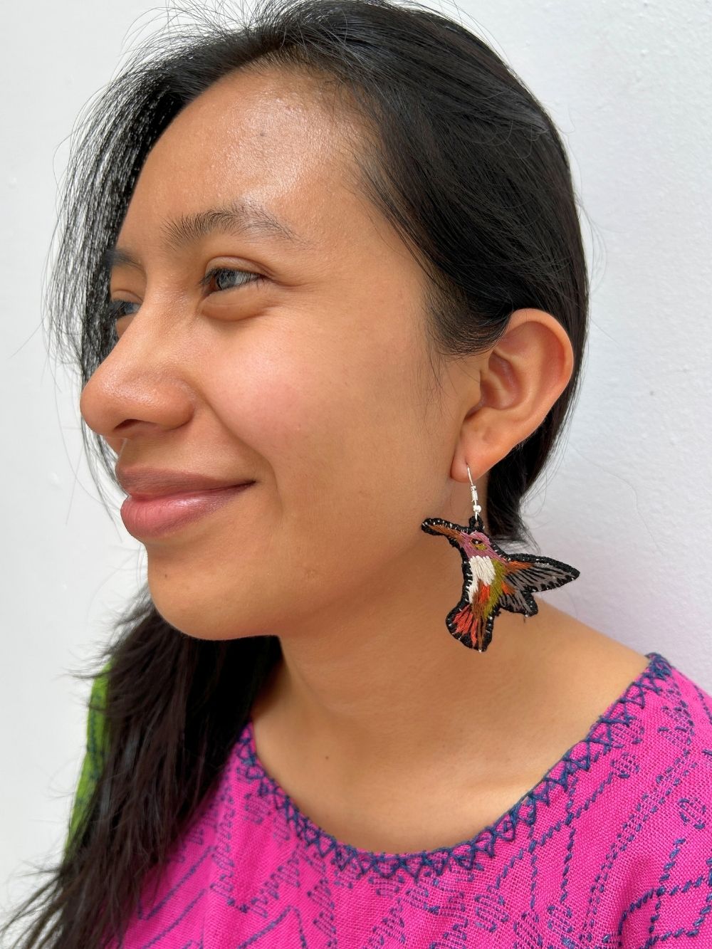 Hummingbird Earrings: Tan