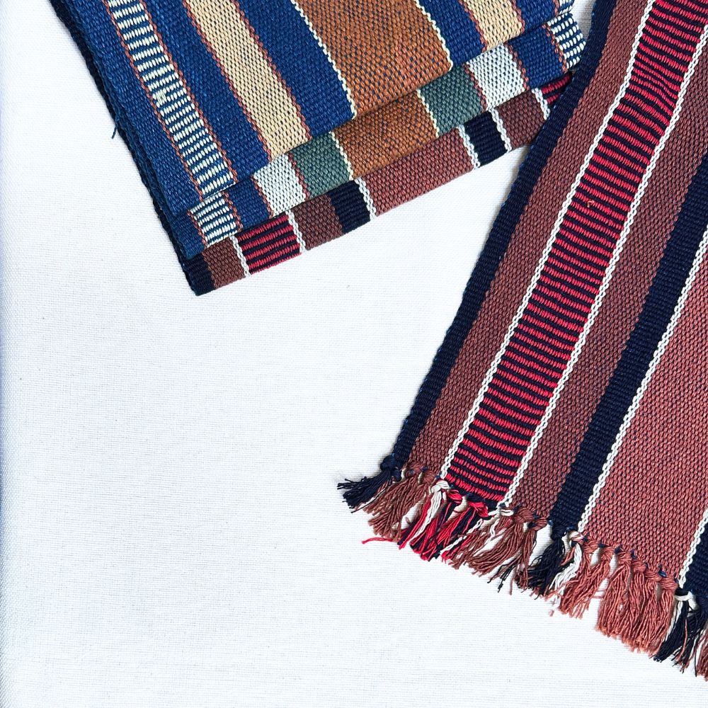 Handspun Cotton Tea Towel: Ixcaco & Black Stripes