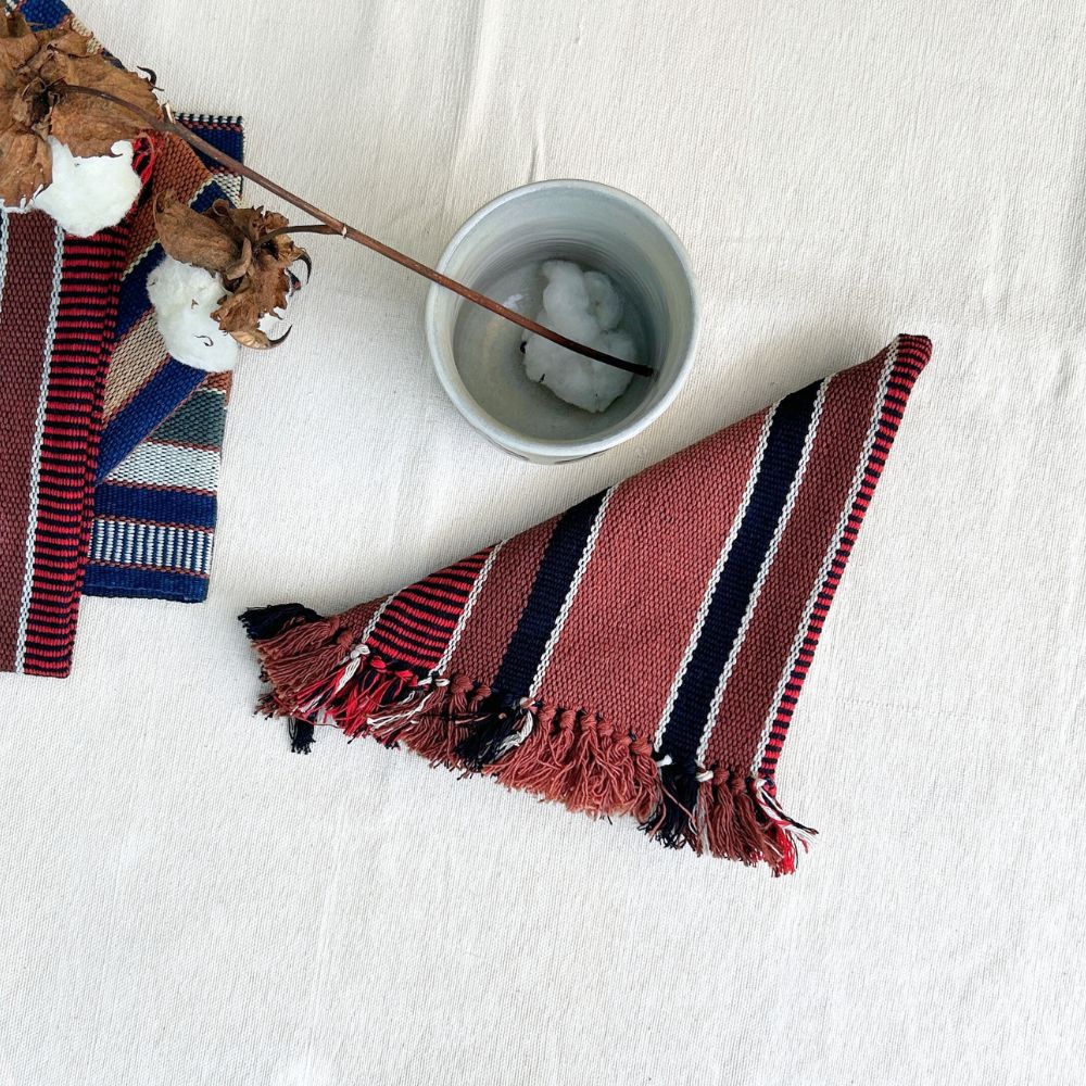 Handspun Cotton Tea Towel: Ixcaco & Black Stripes