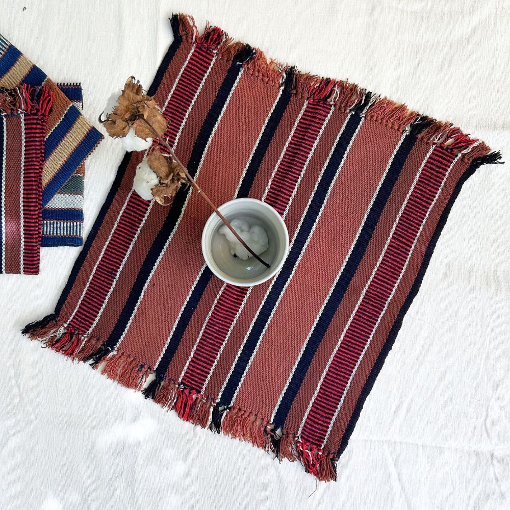 Handspun Cotton Tea Towel: Ixcaco & Black Stripes