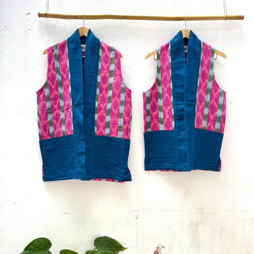 The Artist Vest: Cake Ikat & Indigo (S + L)