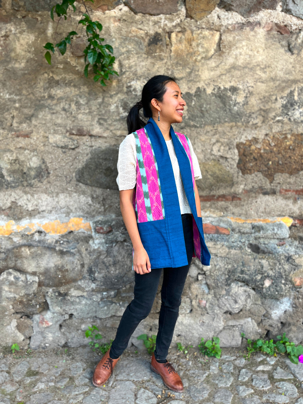 The Artist Vest: Cake Ikat & Indigo (S + L)