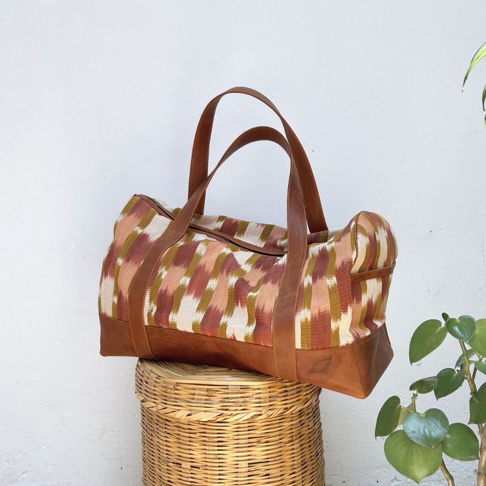 Duffel Bag in Coffee Fields Ikat