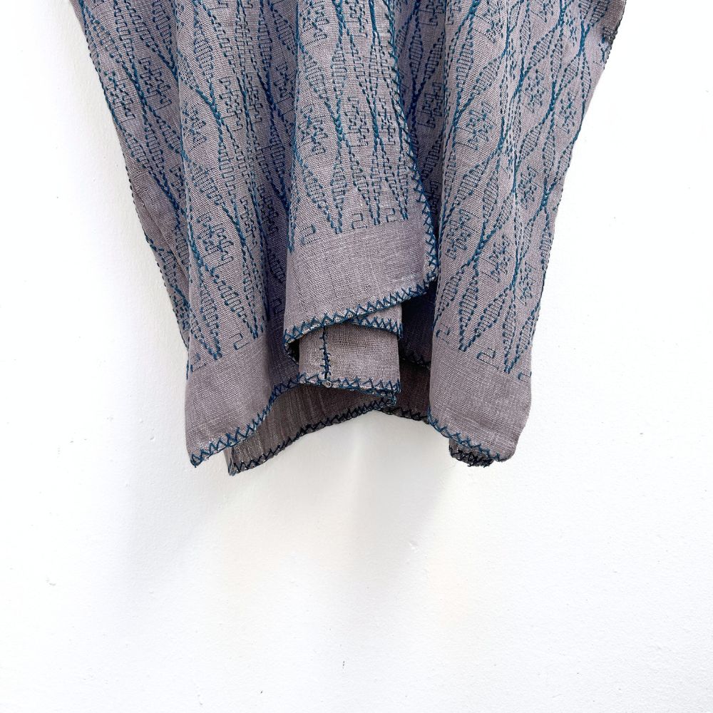 Medium-length Summer Cardigan: Grey + Indigo