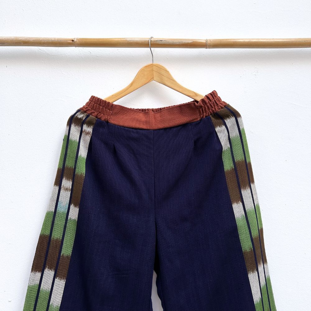 Trousers: Indigo + Side Ikat (S/M)