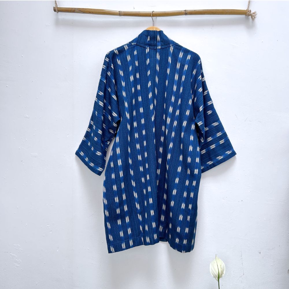 The Aiko Coat: Indigo Deer Tracks