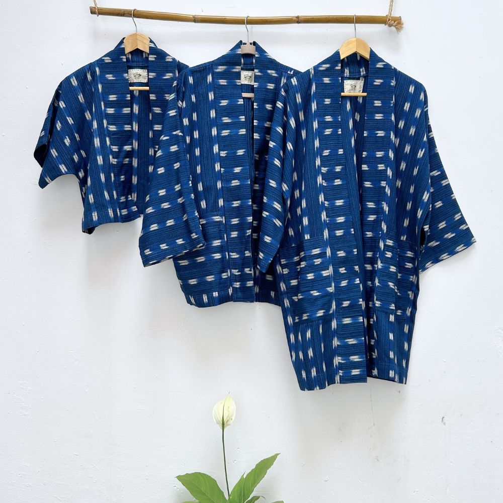 The Aiko Coat: Indigo Deer Tracks