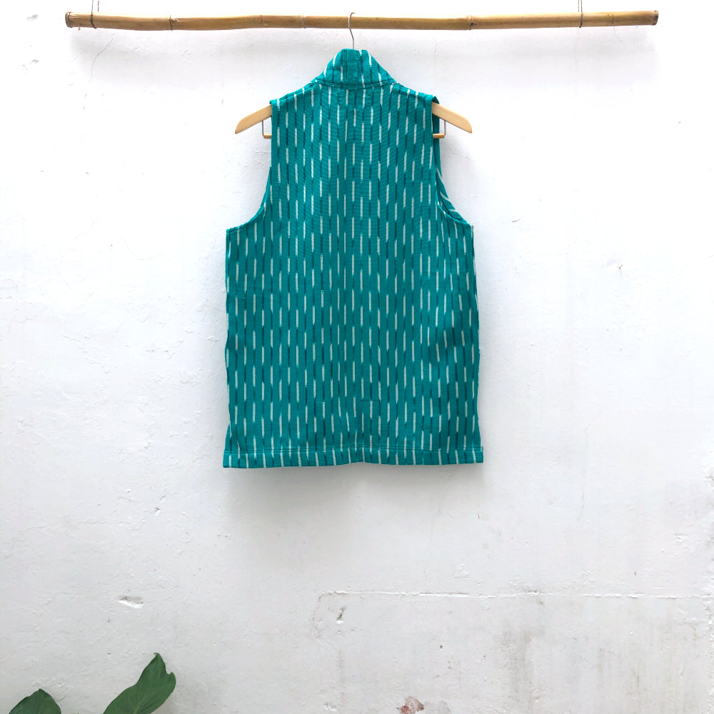 The Artist Vest: Mint Ikat (S)