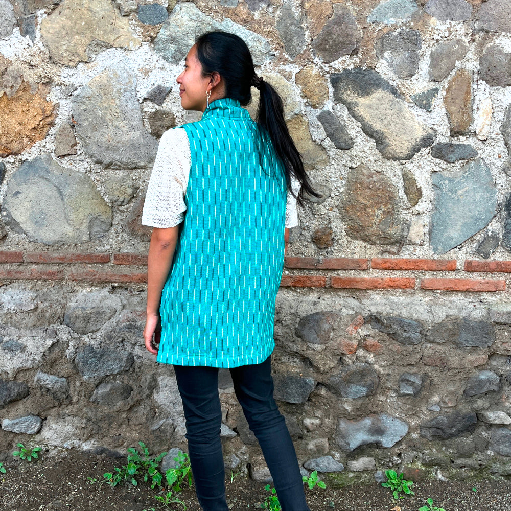 The Artist Vest: Mint Ikat (S)