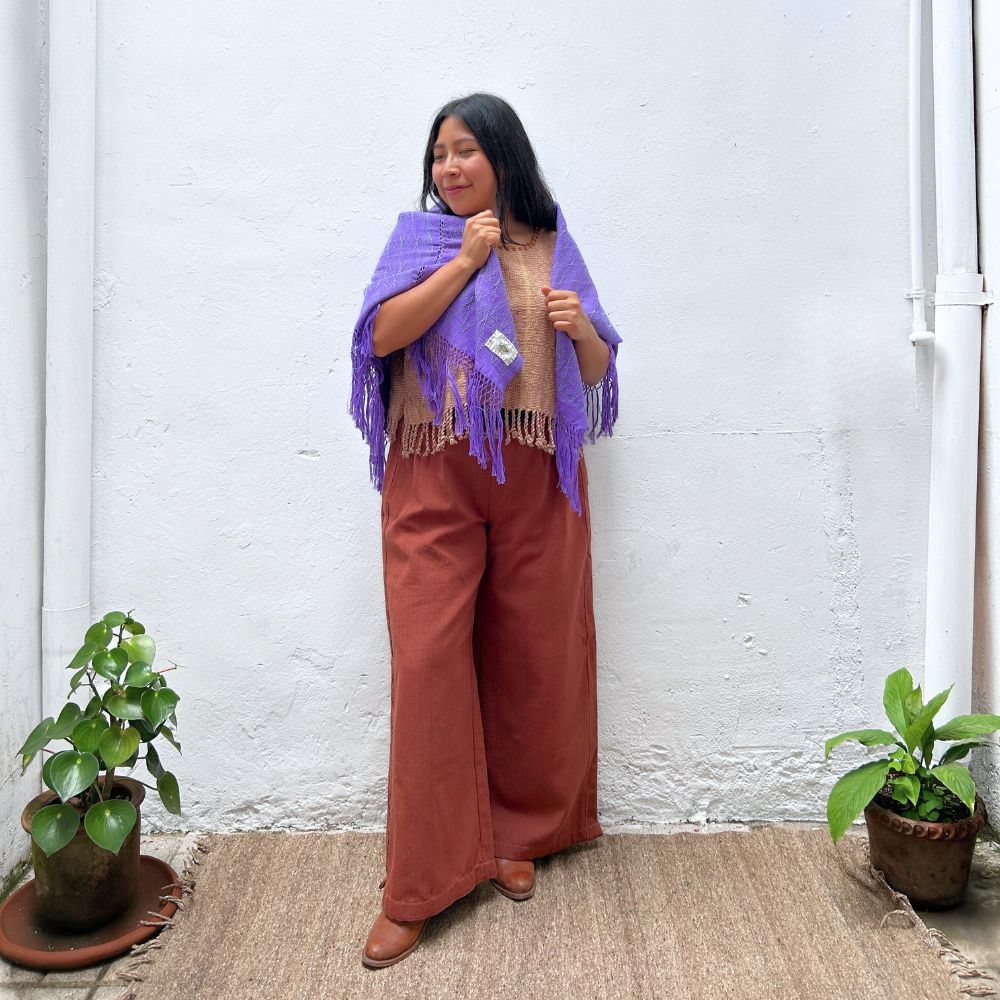 Picbil Shawl in Logwood & Basil