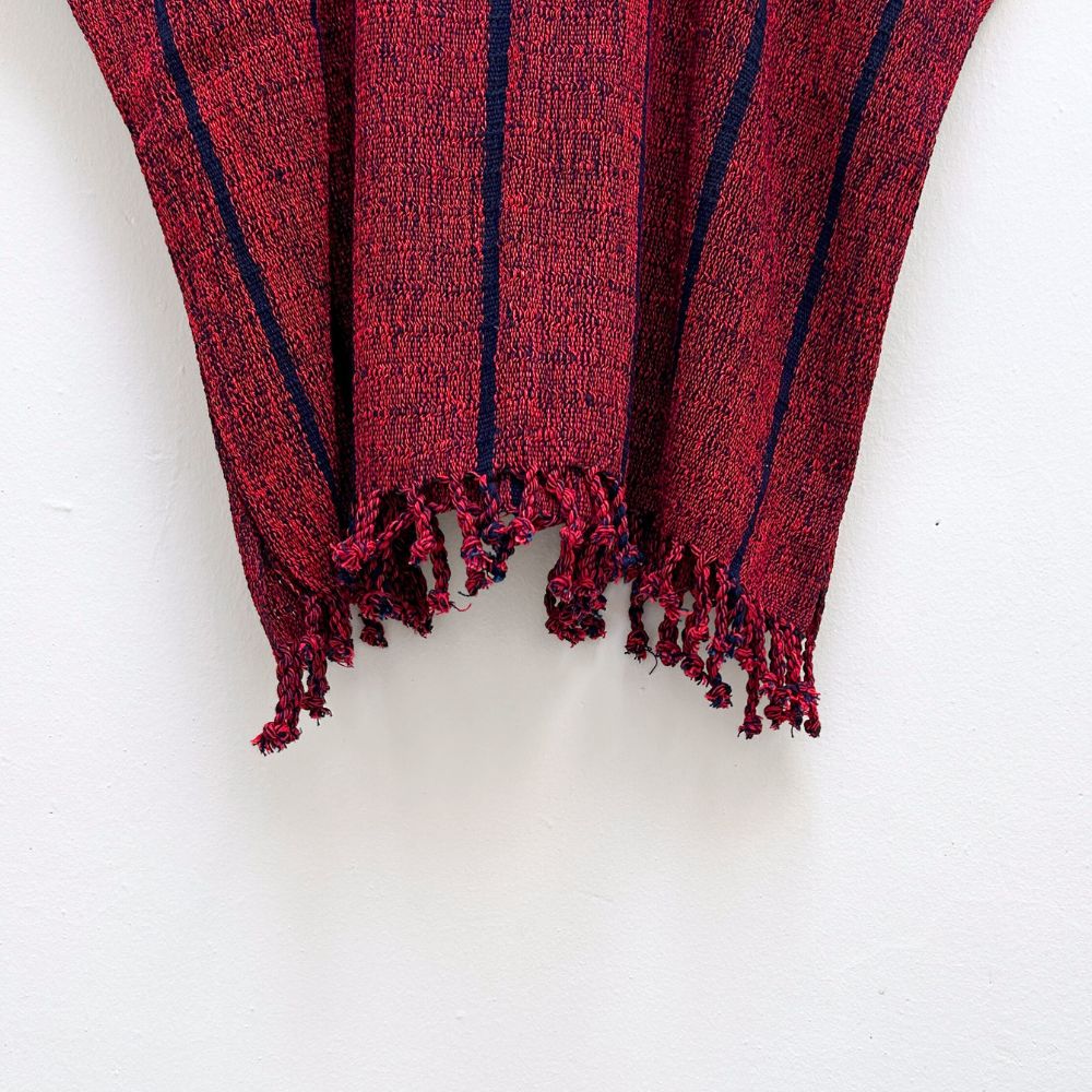 The Lake Top: Red & Dark Indigo (S)
