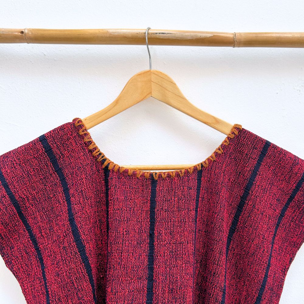 The Lake Top: Red & Dark Indigo (S)