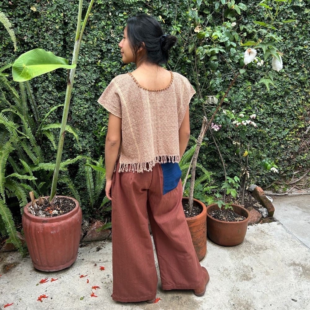 The Lake Top: Soft Brown & Beige (S Short)