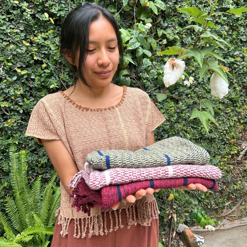 The Lake Top: Cream & Indigo (S)