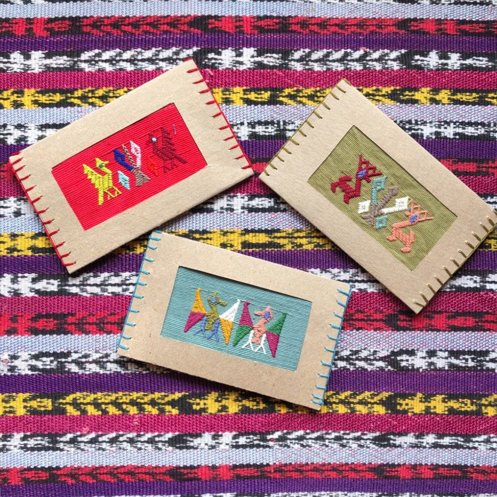 Brocaded Textile Cards: Set of 3