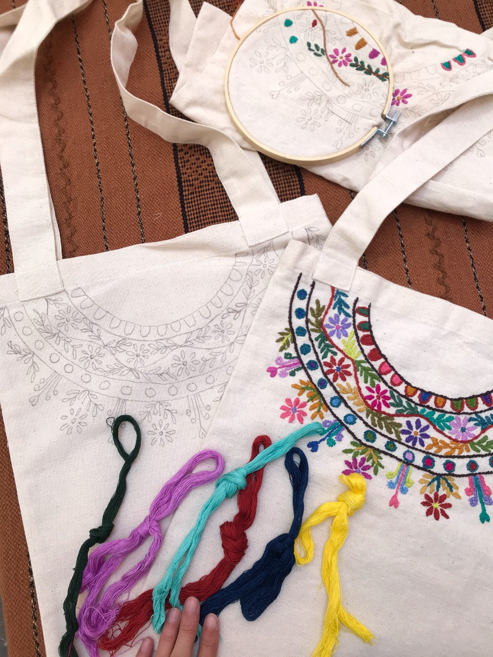 Small group Tote Embroidery with Claribel (in-person) / TBD