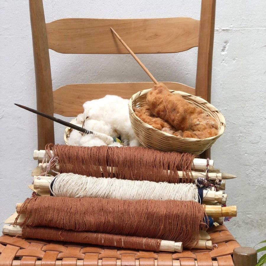 Handspun Cotton Backstrap Loom Kit / Natural White and Ixcaco