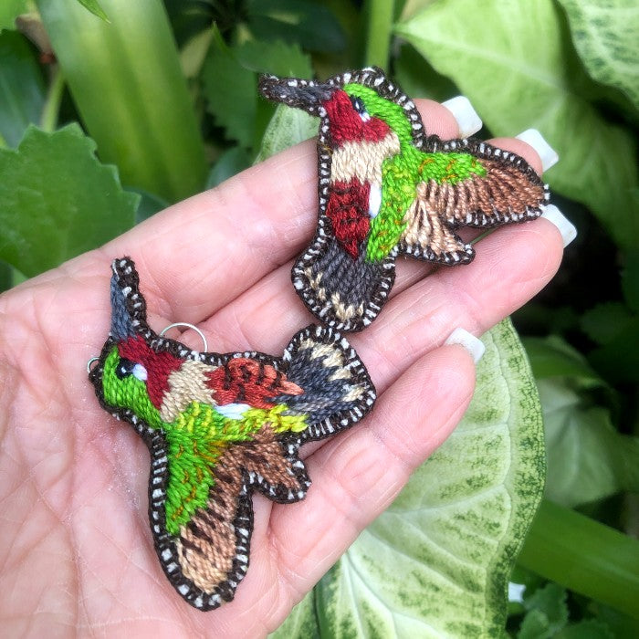 Hummingbird Earrings: Green
