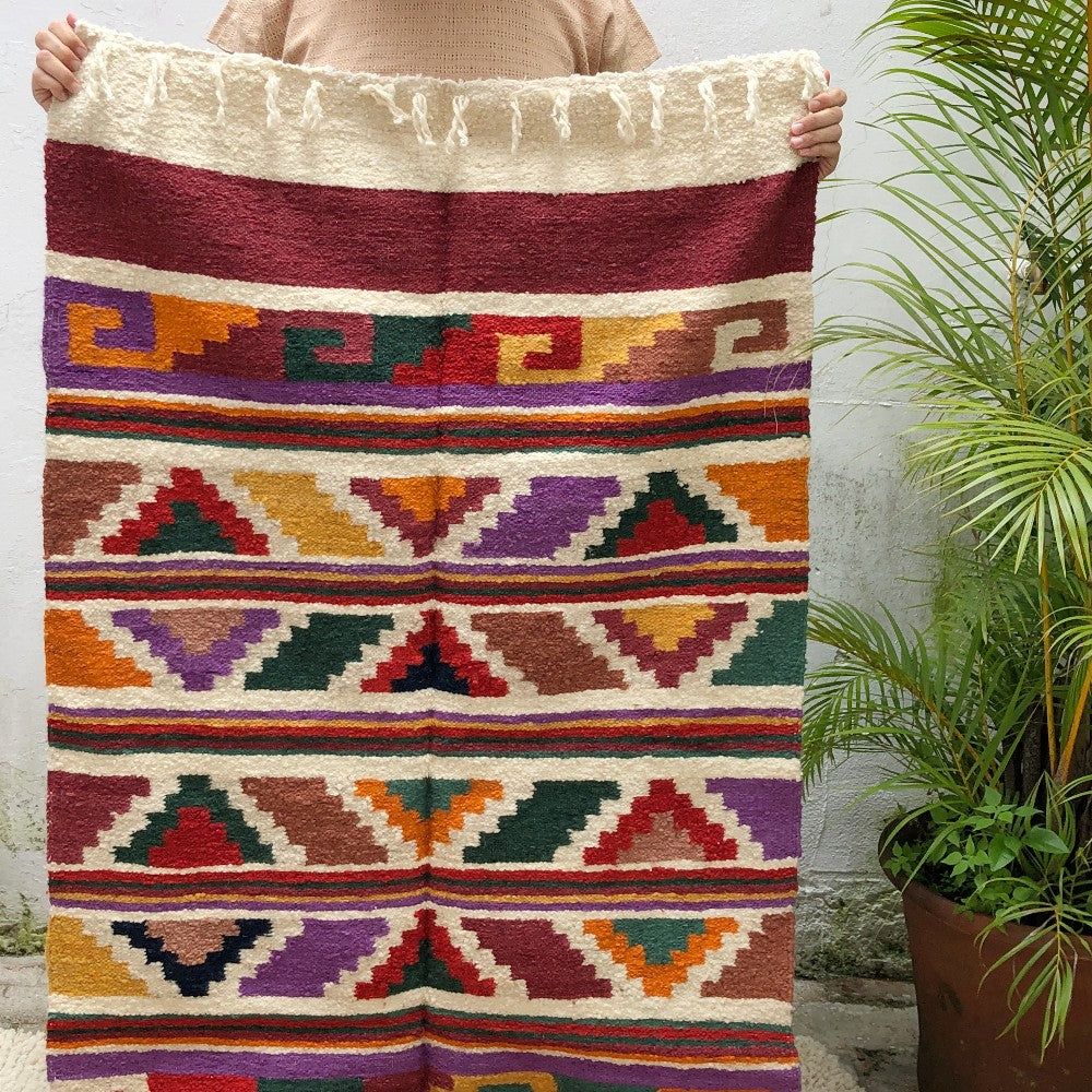 Medium Wool Rug: Colorful Pyramids 2