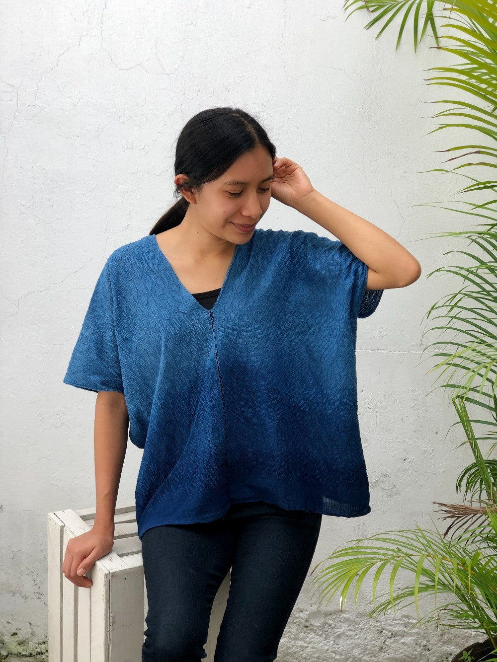 Picbil Blouse in Natural Indigo 2